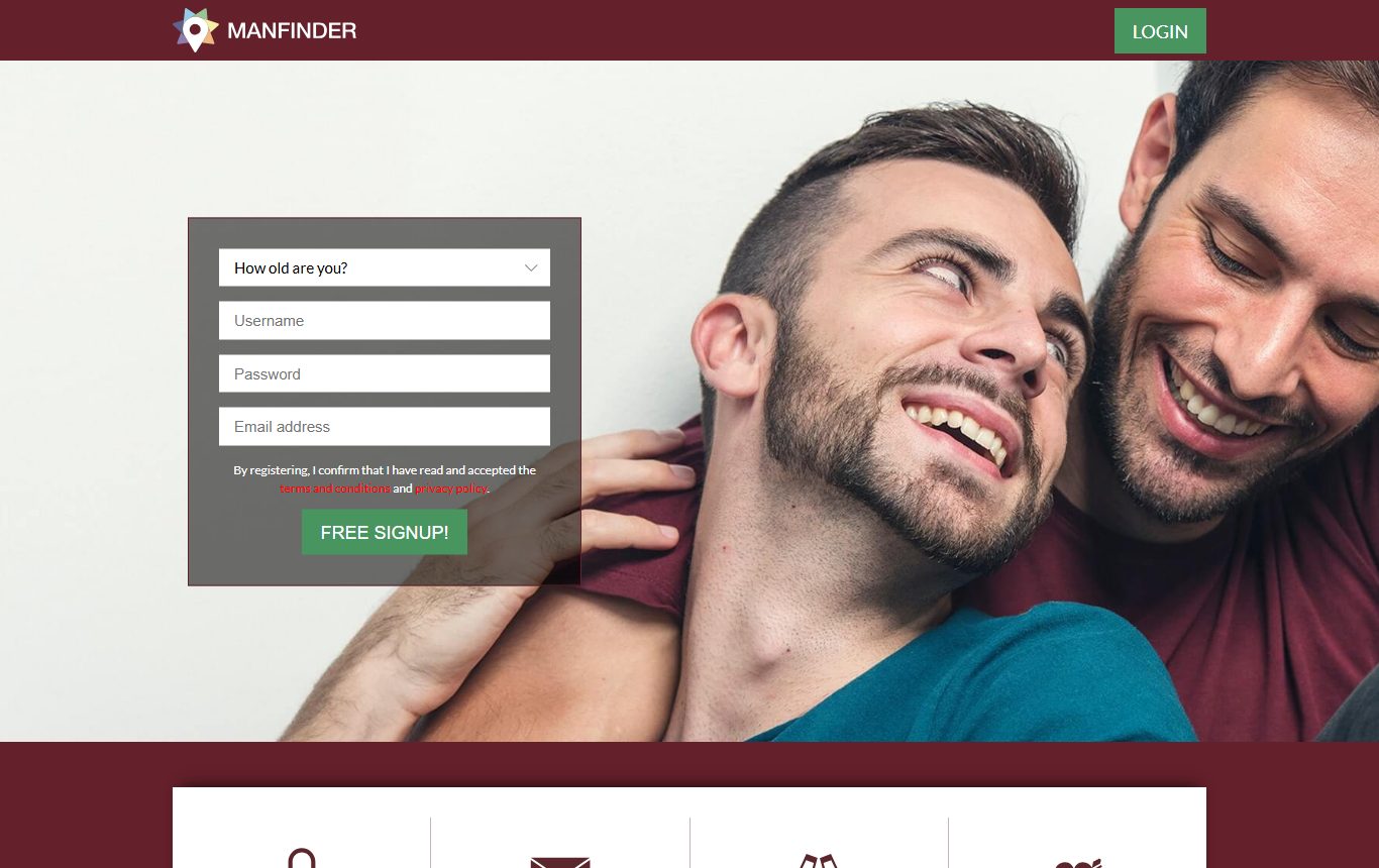 Manfinder homepage screenshot